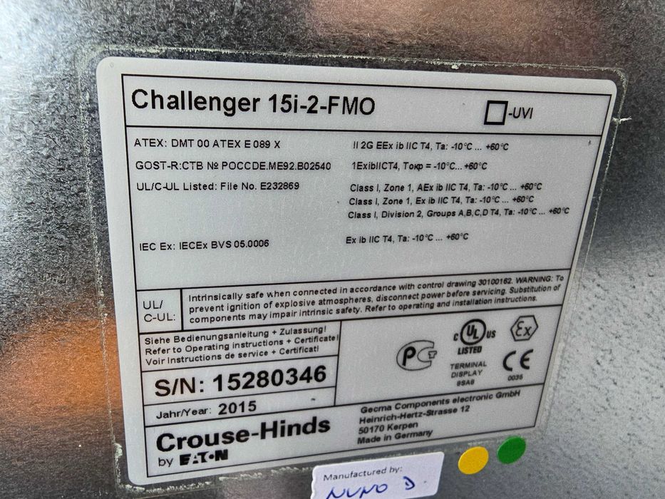 Panel Operatorski Ex Atex Gecma 15i FMO Terminal Challenger Monitor