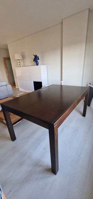 Mesa 150cm pinho maciço wengué