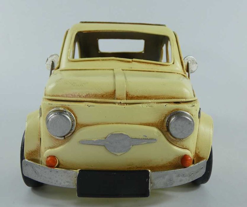 Metalowy kremowy model FIAT 500 pojazd AUTO