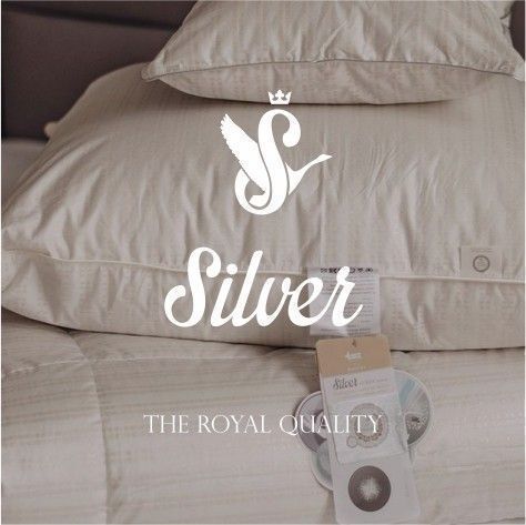 Kołdra AMZ SILVER całoroczna, puch 90% 200x200cm Srebrzysty krem