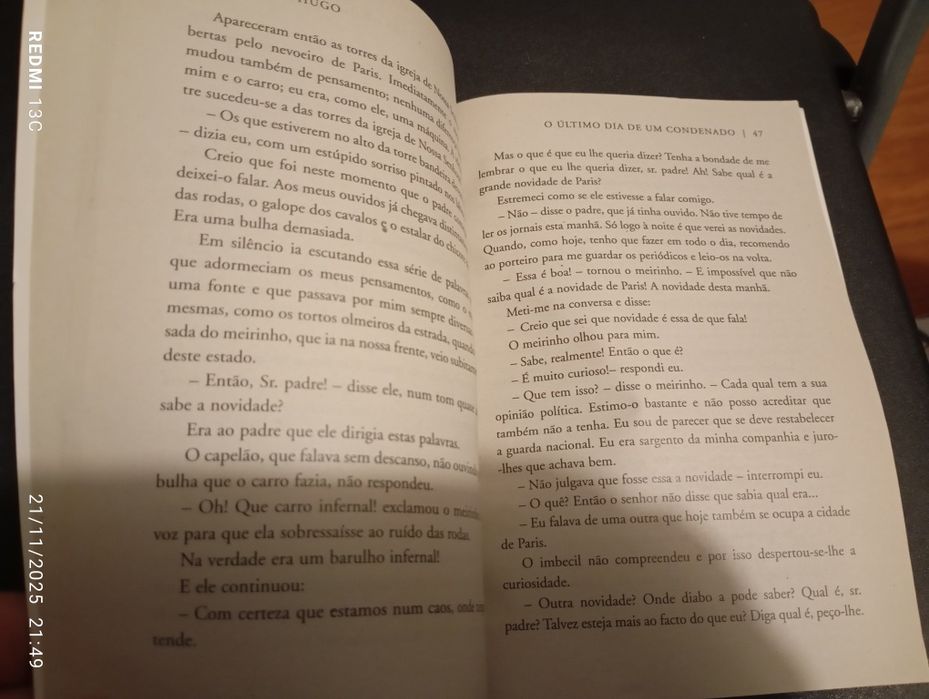 Livro " O último dia de um condenado"