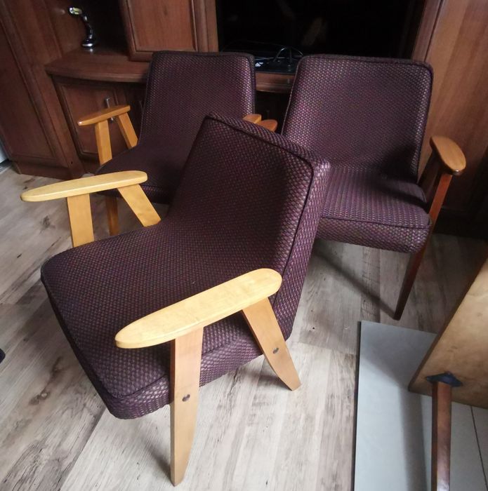 3x Fotel 366 Chierowski lata 60-70 PRL ładne