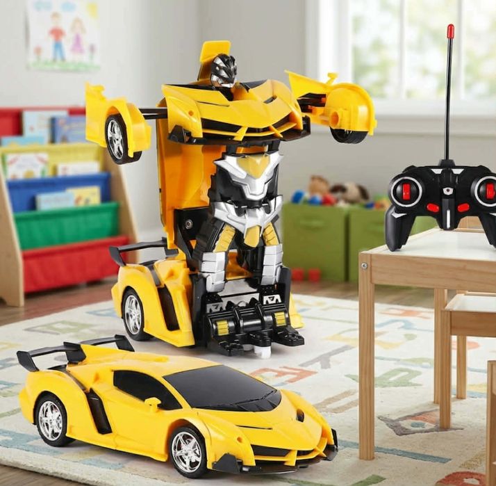 Samochód Zdalnie Sterowany 2w1 Auto-Robot Zabawka dla Dziecka Led Auto