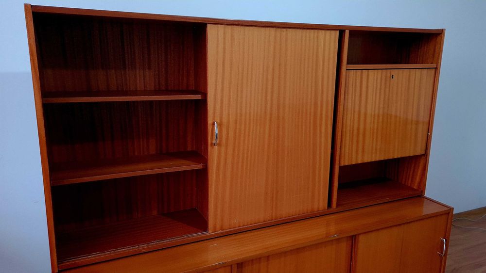 Duża witryna PRL „Violetta” – oryginał z epoki, lata 60/70 (182 cm)