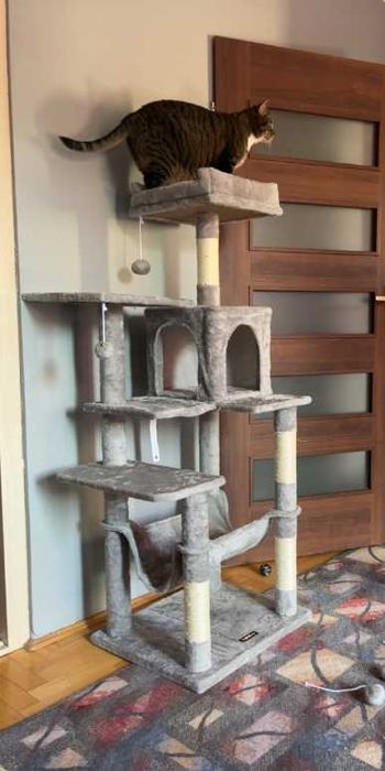 drapak dla kota NOWY duży wysoki 143 cm stabilny hamak legowisko HIT