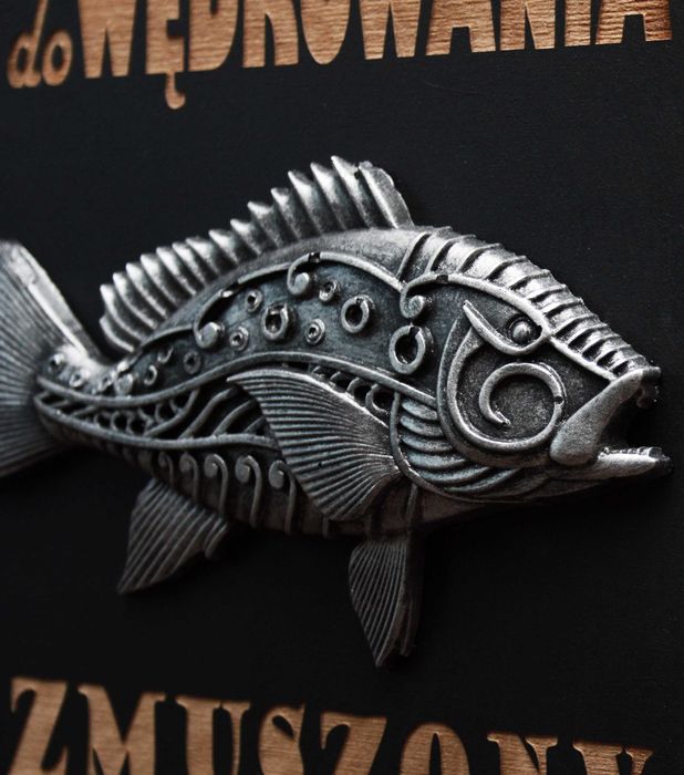 Tabliczka Plakat 3D dla Wędkarza "Stworzony do..."