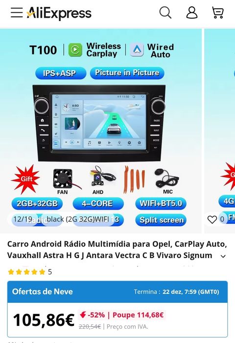 Opel Car play android para vários modelos