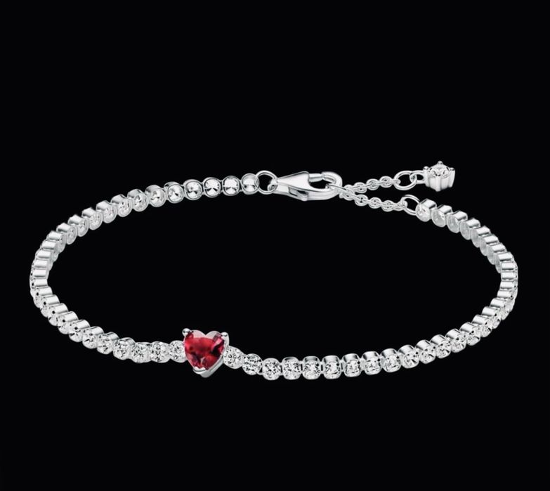 Срібний браслет  Pandora Червоне Серце, за ціну можна домовитись