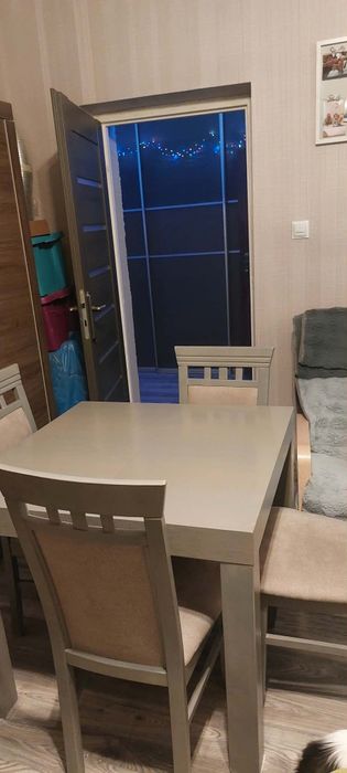 Stół drewniany 90/90 plus (2*40) kolor szary