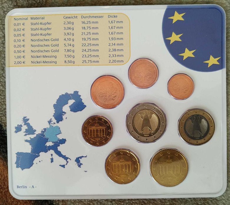 Alemanha - série de moedas de euro 2004 letra A