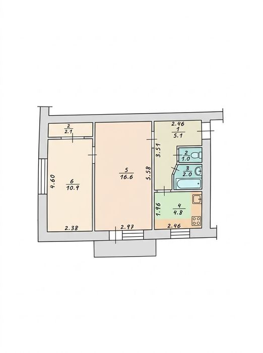 Продаж 2-кімнатної квартири в центрі міста 4/5цегла