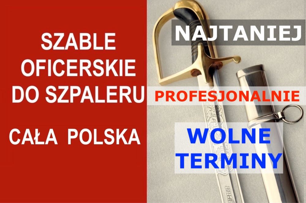 Szable do szpaleru slubnego+TEMBLAKI BIAŁO-CZERWONEprofesjonalnieTANIO