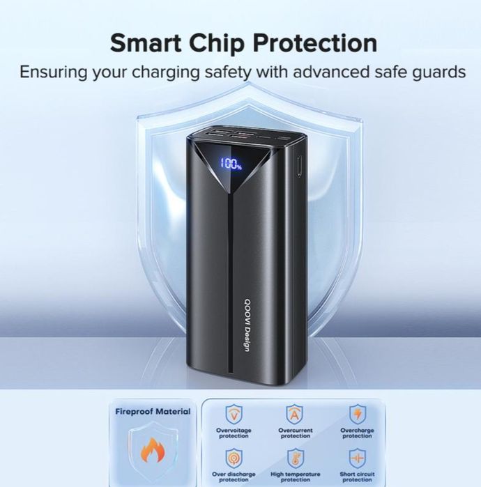 QOOVI Портативний  Power Bank 30000 мАг із швидким заряджанням