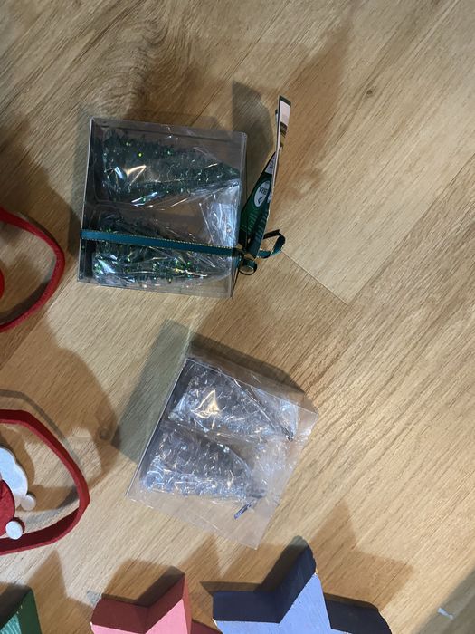 Ozdoby świąteczne mix , szklane sopelki, puchate ozdoby