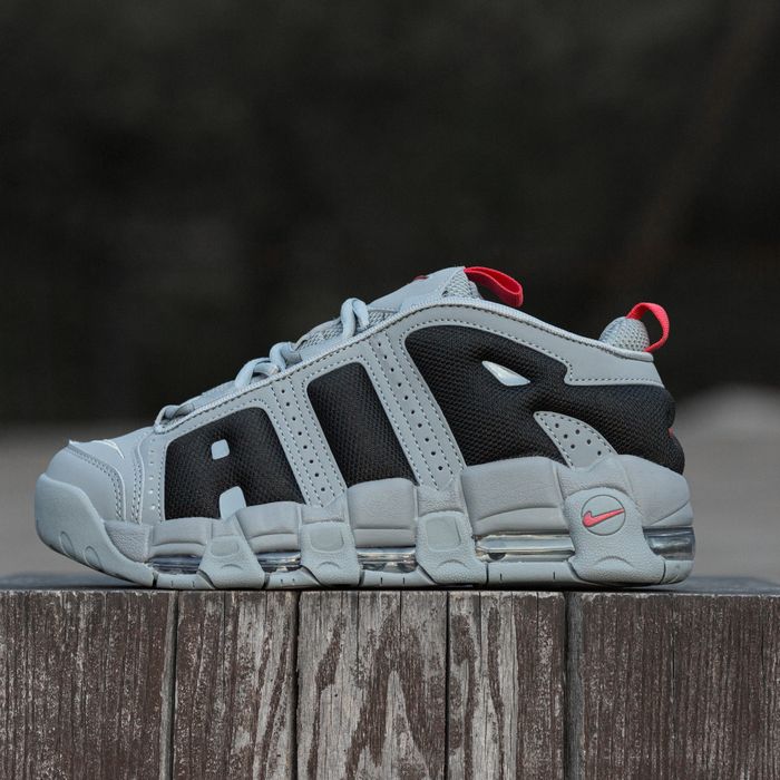 Nike Air More Uptempo Low Grey Black Red