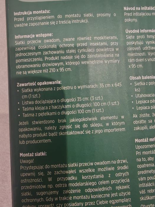 Moskitiera drzwiowa nowa