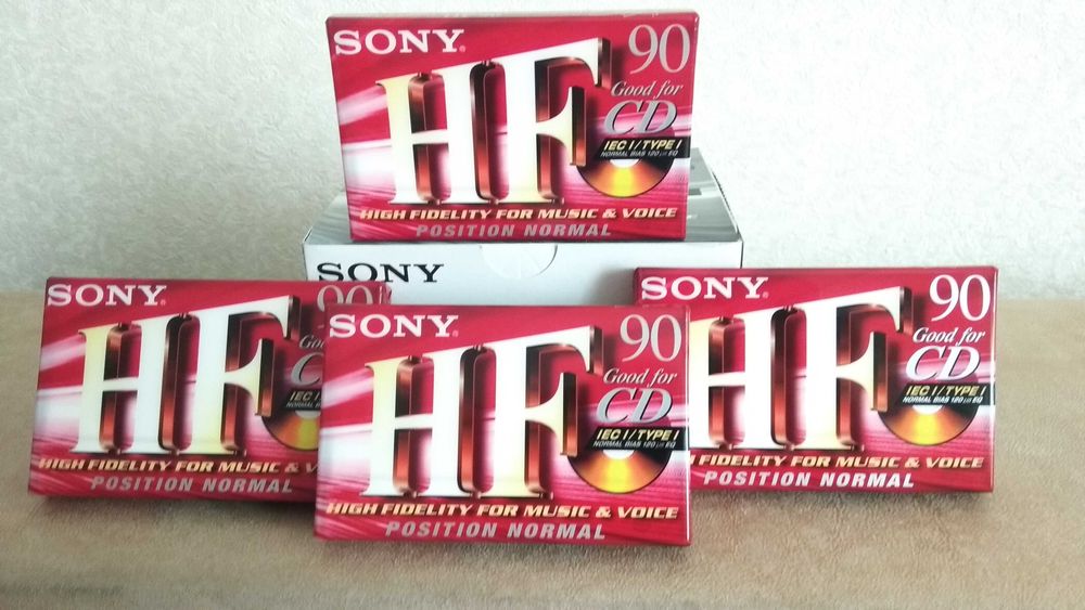 Аудиокассеты Sony HF-90 новые в заводской упаковке.