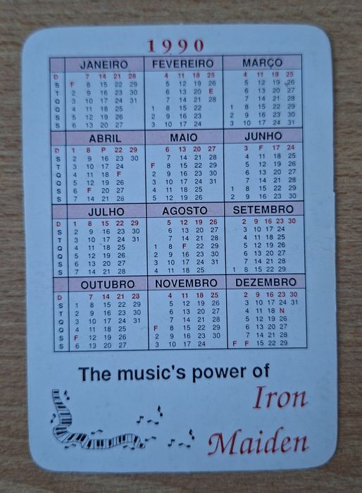 Colecção de calendários dos Iron Maiden