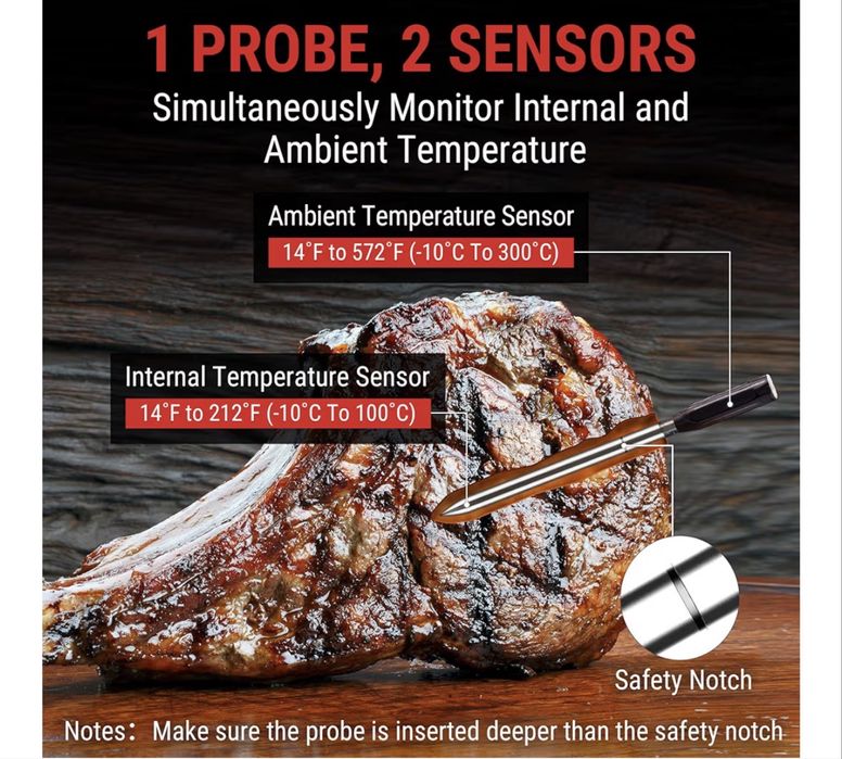 ThermoPro TempSpike Prawdziwie bezprzewodowy termometr do mięsa