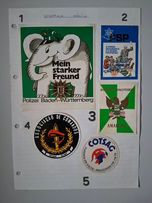 Autocolantes Vintage - Segurança Pública