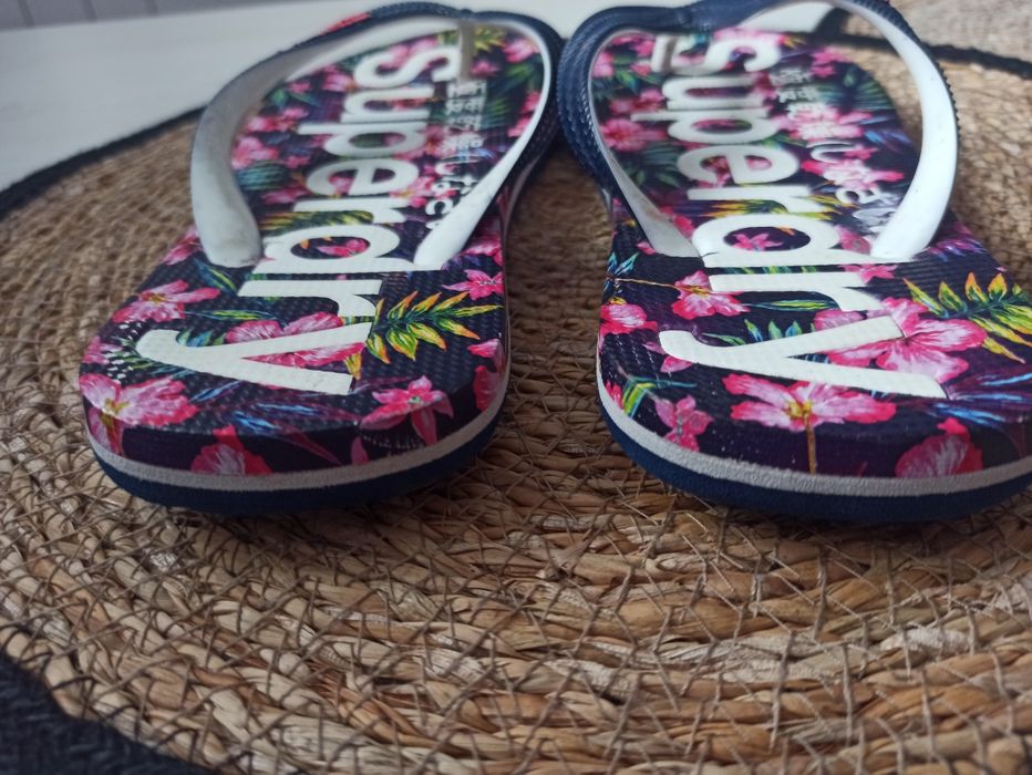 Japonki klapki superdry 36/37 lato kwiaty