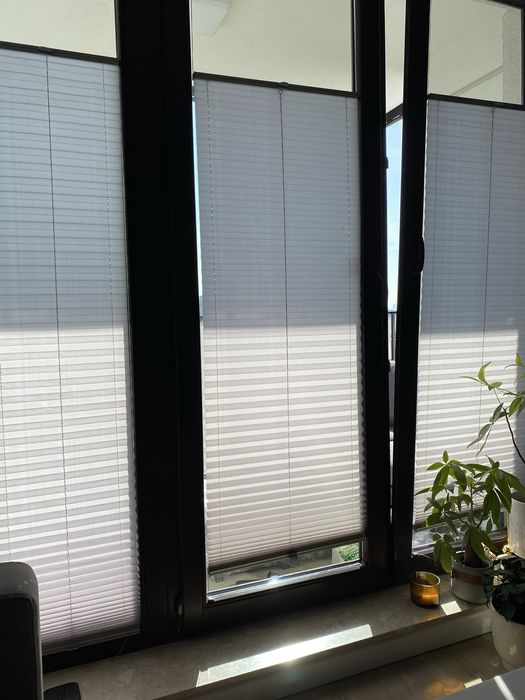 Plisy okienne szare jasne - 3 sztuki