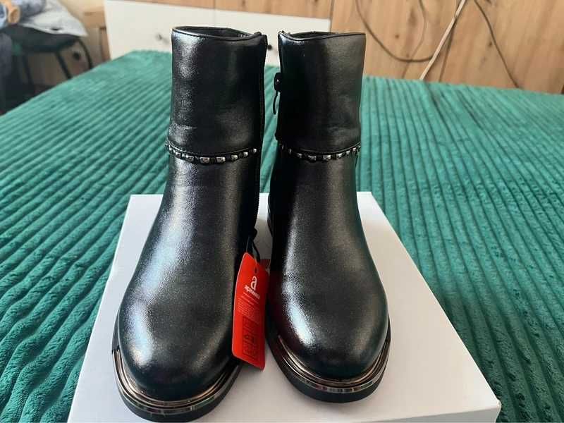 Czarne botki apawwa dla dziewczynki r.33