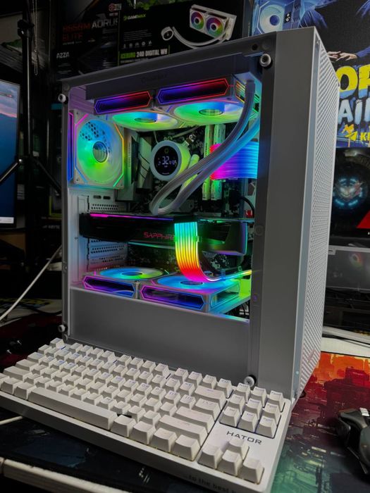 Білий ігровий компʼютер||Ryzen 5 5500||RX5700XT||ОЗУ 16gb||m2 512gb