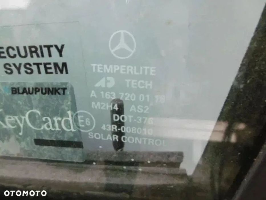 mercedes ml w163 lift 01-05 drzwi przednie lewe przód szyba