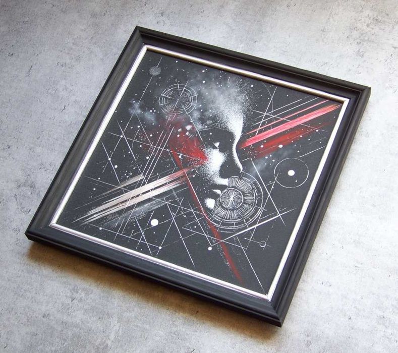 Obraz ręcznie rzeźbiony w blasze oprawiony w ramie... Grawer