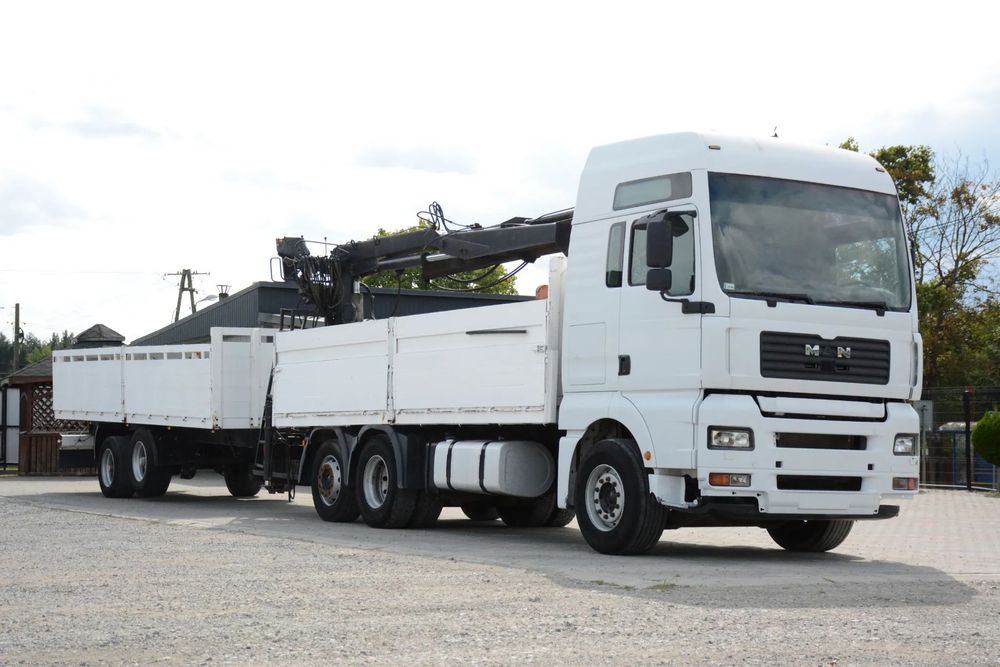 MAN TGA 410 + przyczepa / 2002r / HDS HIAB / Podnoszona oś BPW  MAN TGA 410 + przyczepa / 2002r / HDS HIAB / Podnoszona oś BPW
