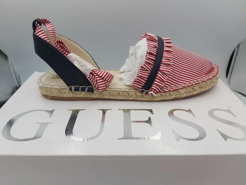 NOWE espadryle sandały GUESS czerwone paski rozmiar 38