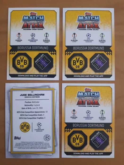 Cartas Jude Bellingham Borussia Dortmund UCL Topps Match Attax