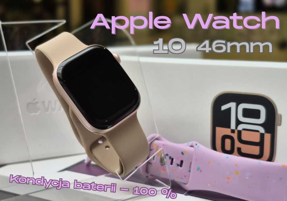 Apple Watch 10 - 46 mm | stan IDEALNY | Kondycja 100 % | Rose Gold