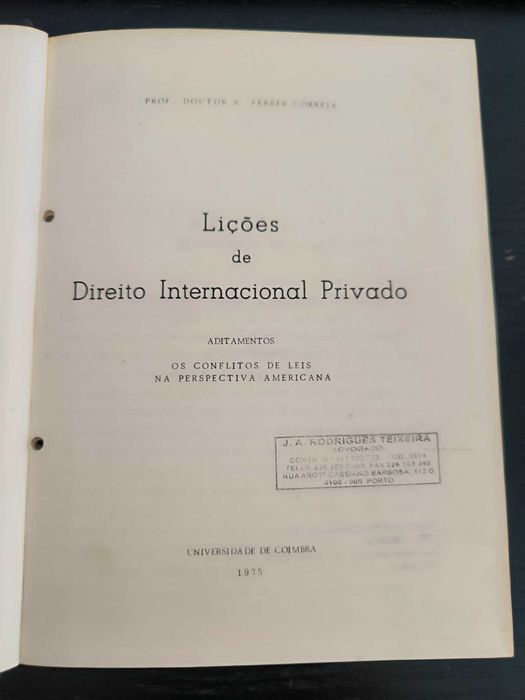 Direito Internacional Privado 2 volumes - Ferrer Correia