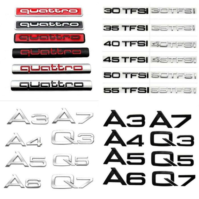 Эмблема шильдик значок кольца Audi A1 A3 A4 A5 A6 A7 A8 Q2 Q3 Q5 Q7 Q8