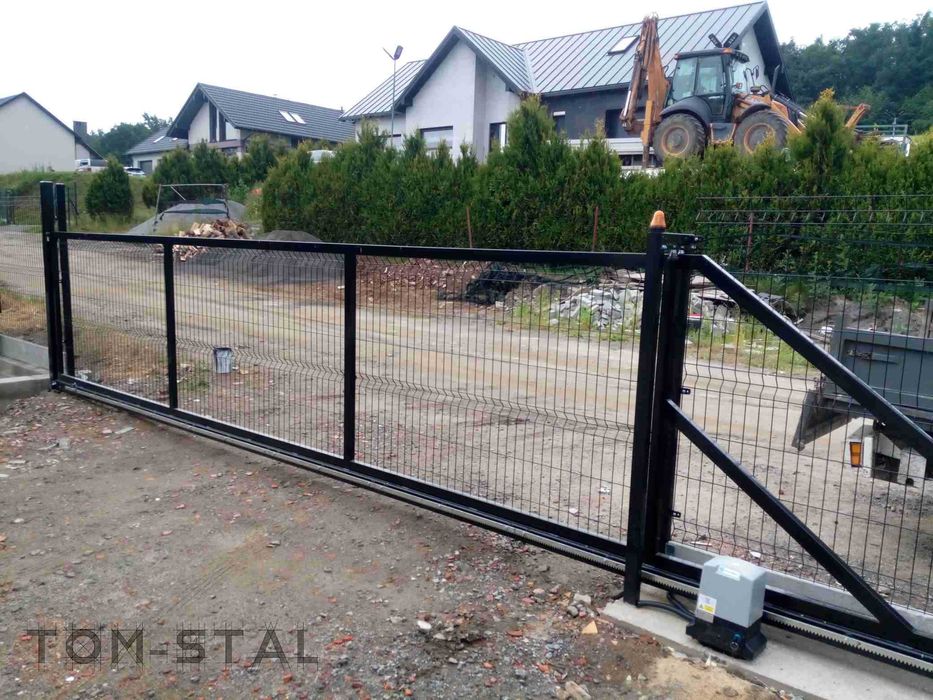 BRAMA PRZESUWNA 4m wypełniona panelem - komplet pod klucz -cała polska