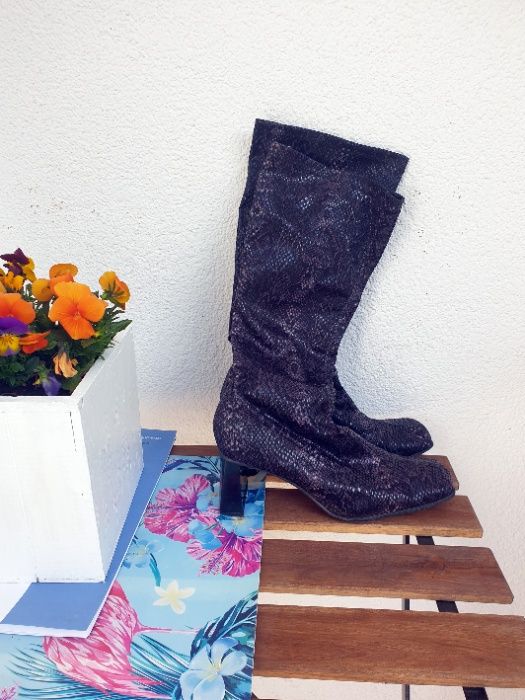 Kozaki materiałowe 39 fiolet buty