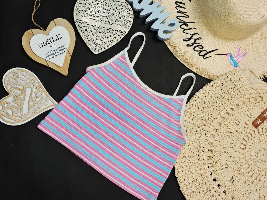 Fishbone crop top prążek S