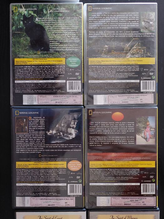 DVDs diversos, national geografic, viagens