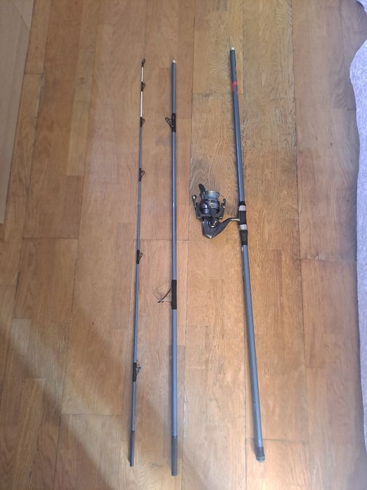 Cana+carreto surfcasting pesca com 1 mês de uso