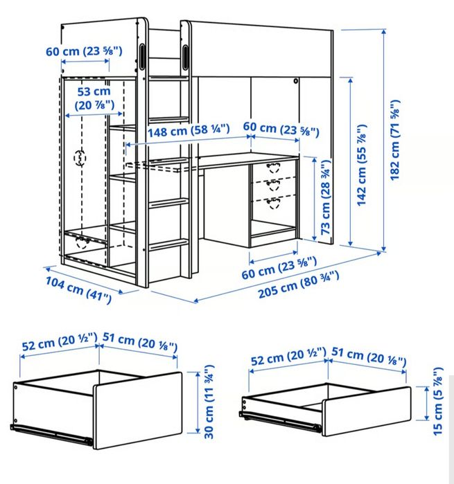Łóżko piętrowe ikea