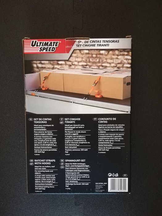 4 cintas tensoras com roquete – nunca usadas, excelente estado