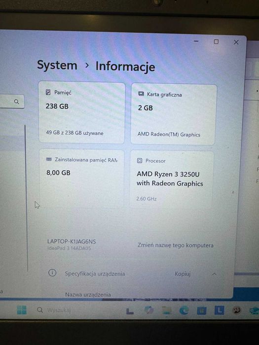 Laptop LENOVO IdeaPad 3