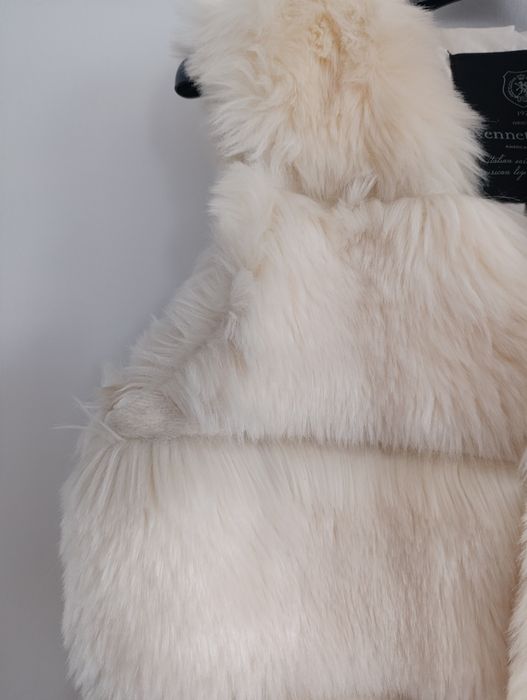 Kremowa kamizelka futerko 34 36