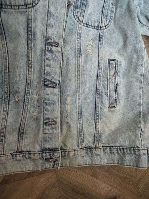 Sinsay Kurtka męska 34 katana bawełna dziury miękki jeans L