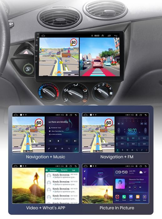 Rádio 9" android Ford Fiesta e Focus WIFI GPS NOVO
