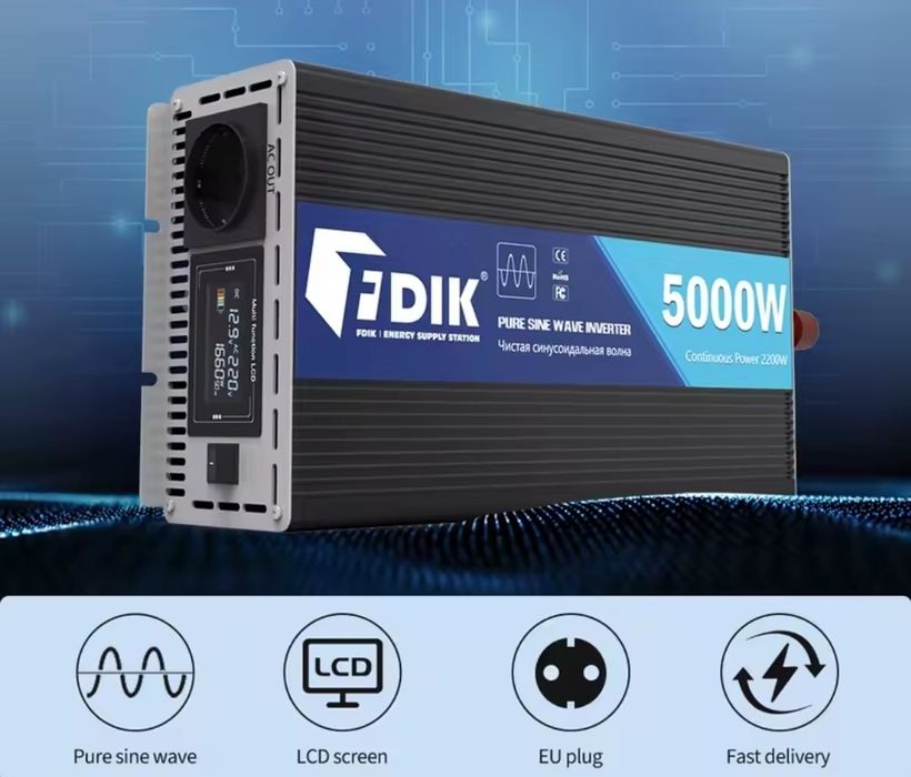 transformador Para Camião 12v ou 24V-220v 5000W Onda Pura