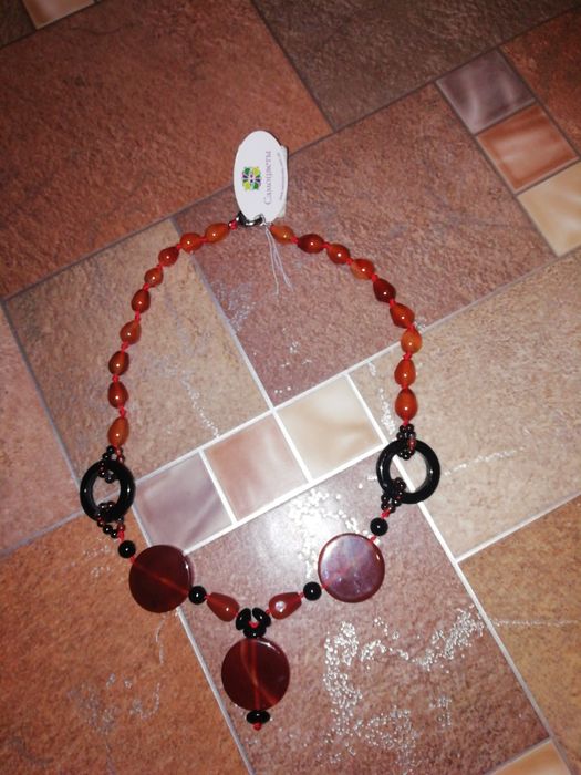 Намисто із натурального каміння бичачого и соколиного ока