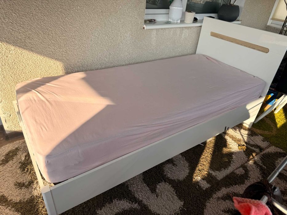 Дитяче підліткове ліжко з матрасом 200х90, LED підсвітка